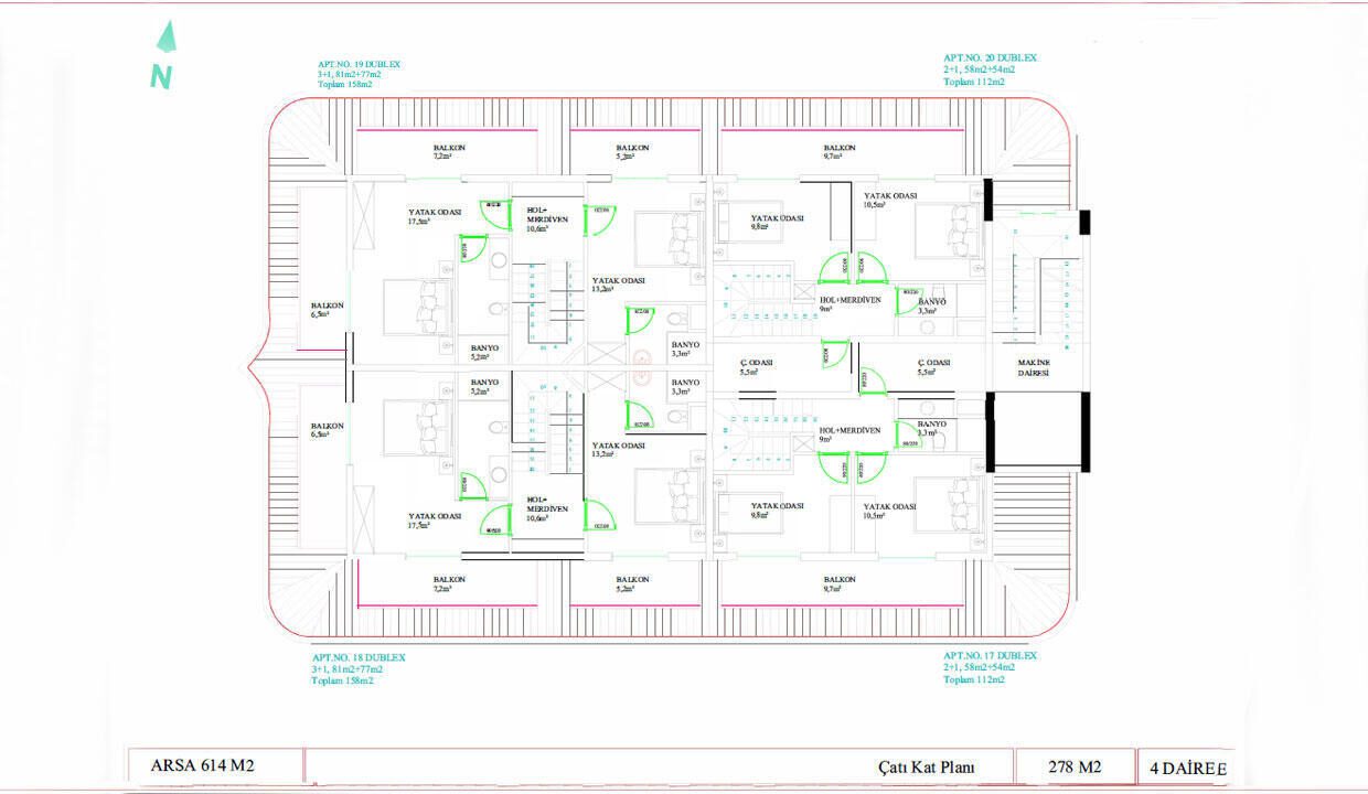 36 EAST B BLOCK ROOF FLOOR PLAN